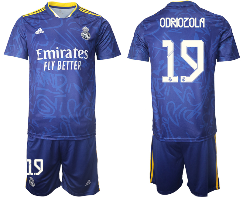 Men 2021-2022 Club Real Madrid away blue #19 Soccer Jersey